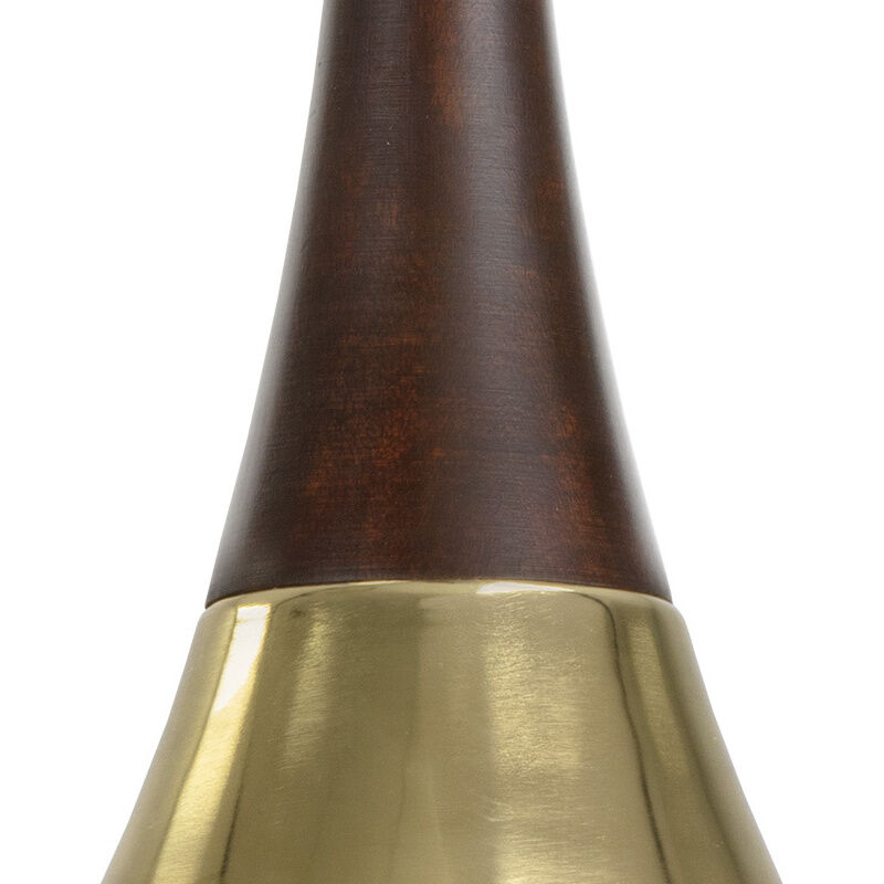 Evelyn 1 Light Dark Brown / Gold Pendant Ceiling Light